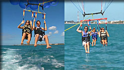 Tandem and triple parasail rides